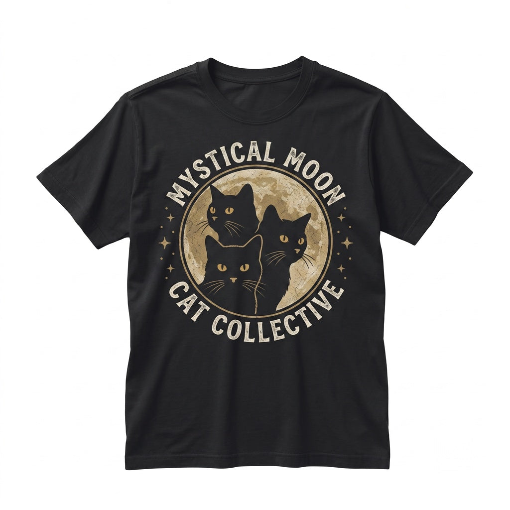 Vintage Black Cat Moon Witchy Gothic Celestial Halloween Lover Gift Unisex TShirt