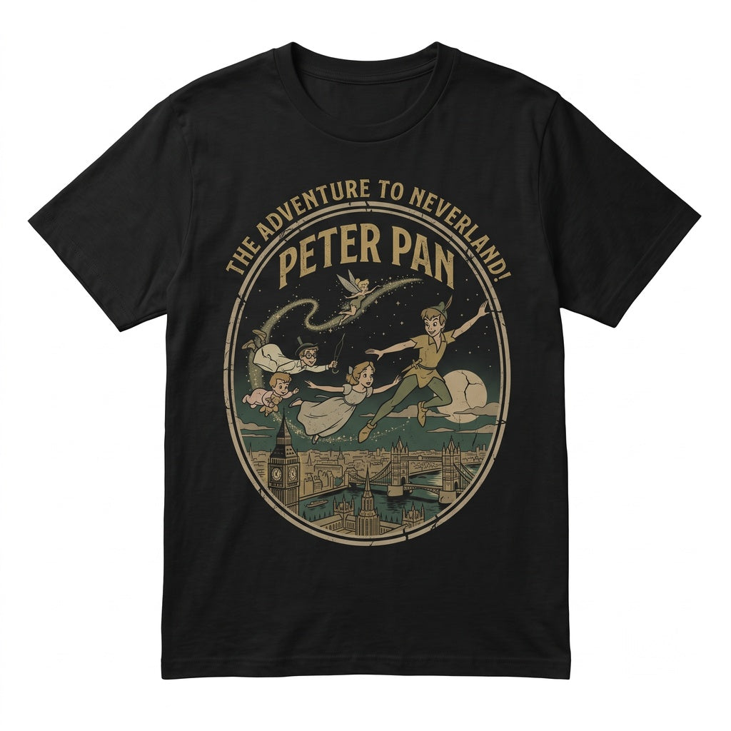 Oversized Peter Pan Wendy Neverland Vintage Ride Matching Park Flight Gift Unisex TShirt