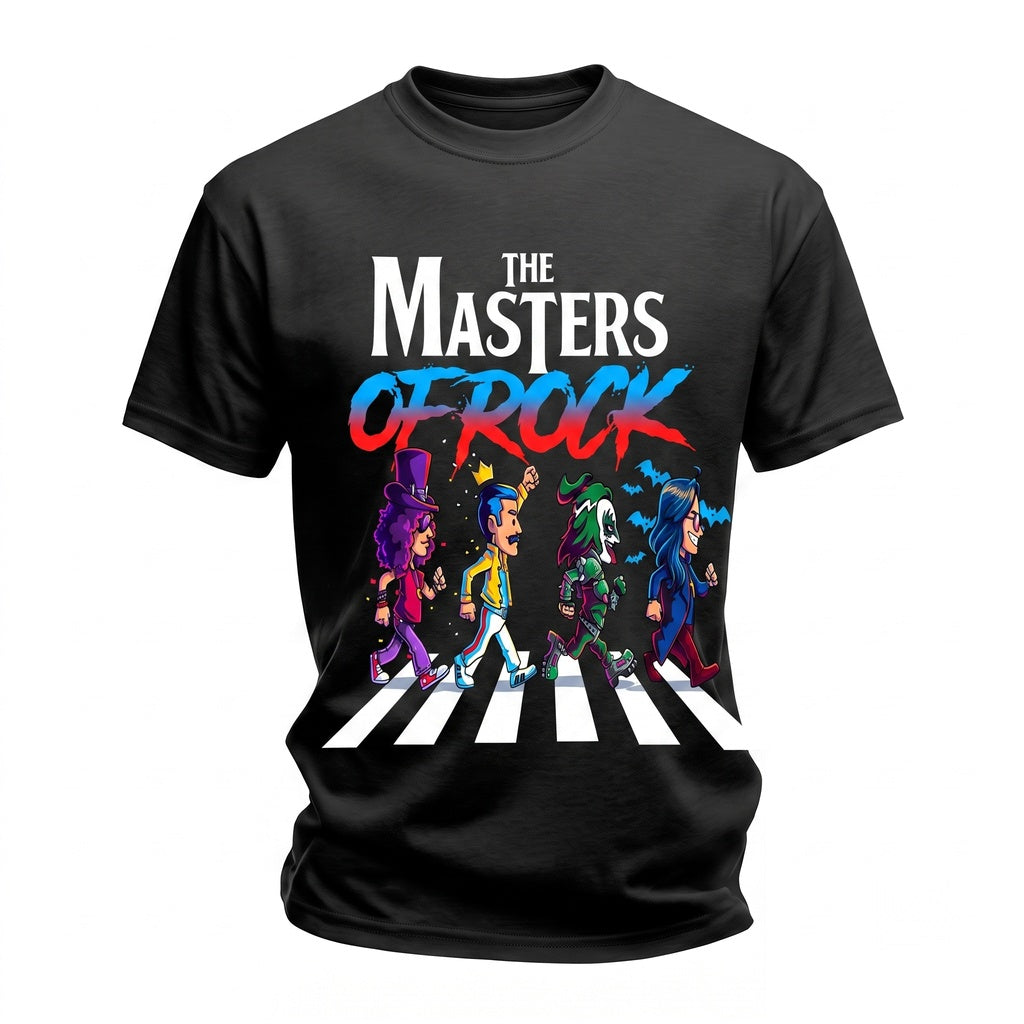 Classic Heavy Metal Band Legends Cartoon Album Crossing Graphic Retro Concert Apparel Unisex TShirt
