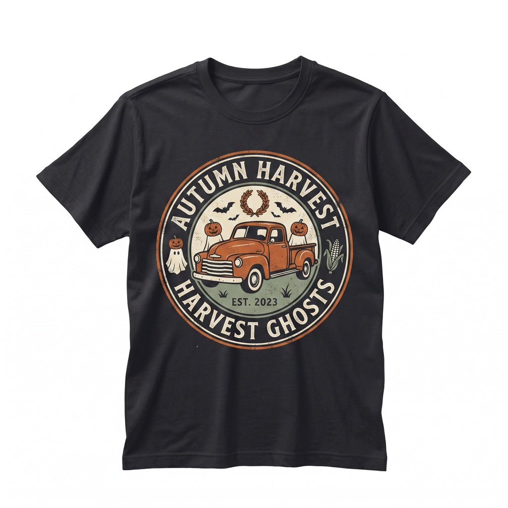 Tis The Season Spooky Ghost Vintage Pumpkin Patch Farmhouse Fall Halloween Unisex TShirt