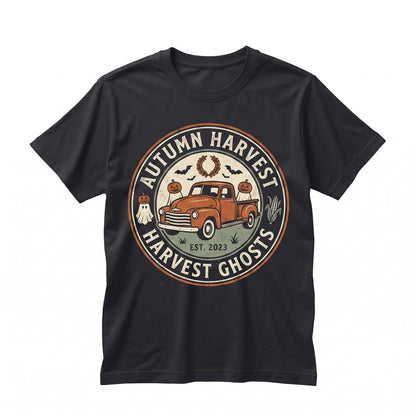 Tis The Season Spooky Ghost Vintage Pumpkin Patch Farmhouse Fall Halloween Unisex TShirt