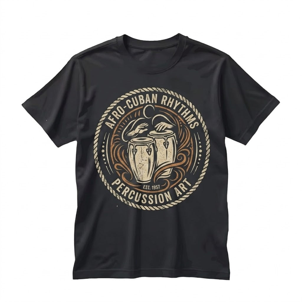 World Music Faux Gold Conga Drummer Latin Jazz Apparel Unisex TShirt