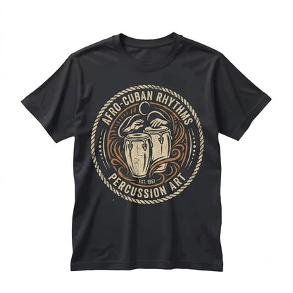 World Music Faux Gold Conga Drummer Latin Jazz Apparel Unisex TShirt