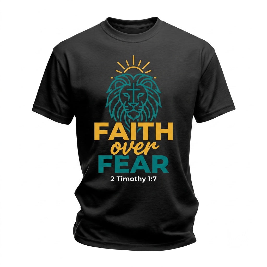 Faith Over Fear 2 Timothy 17 Christian Minimalist Religious Unisex TShirt