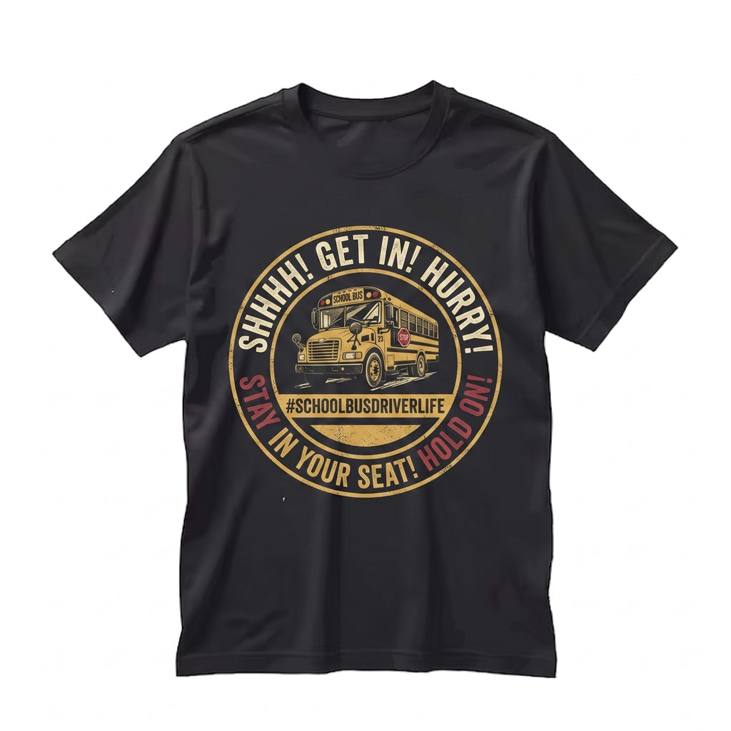 Funny School Bus Driver Life Transportation Student Safety Worker Gift Chaotic Route Humor Graphic Apparel for Men Women Unisex