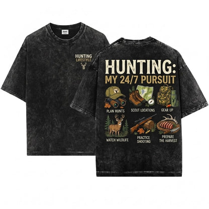 Things I Do In My Spare Time Deer Hunting Outdoorsman Dad Gift Hobby Apparel Unisex Wash T-Shirt
