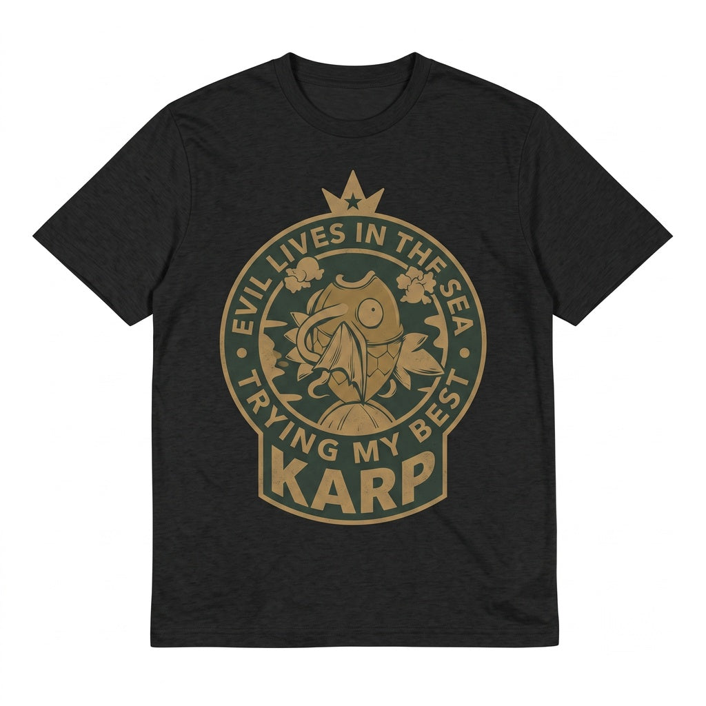 Magikarp Vintage Wash 2-Sided Graphic Karp Trying My Best Retro Anime Oversized Gamer Gift Unisex TShirt