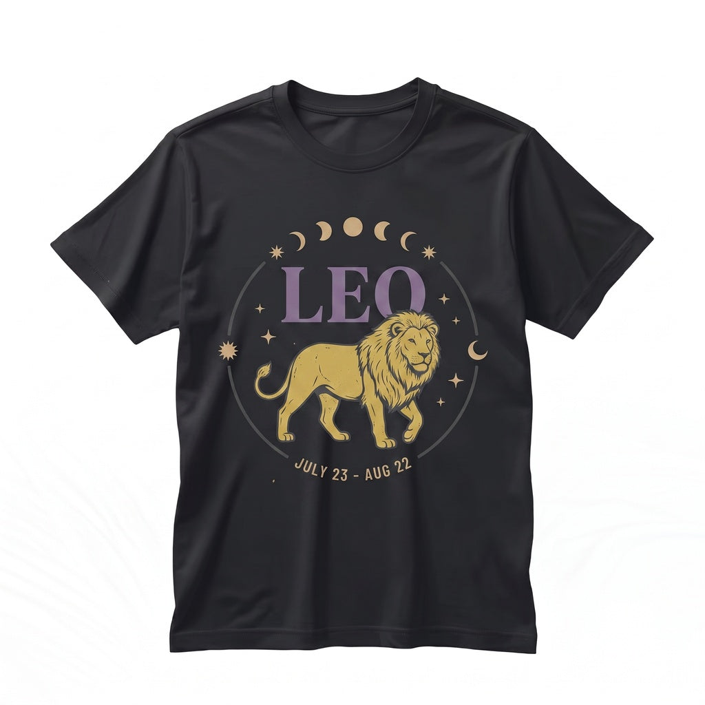 Vintage Leo Zodiac Lion Astrology Horoscope Graphic Unisex TShirt
