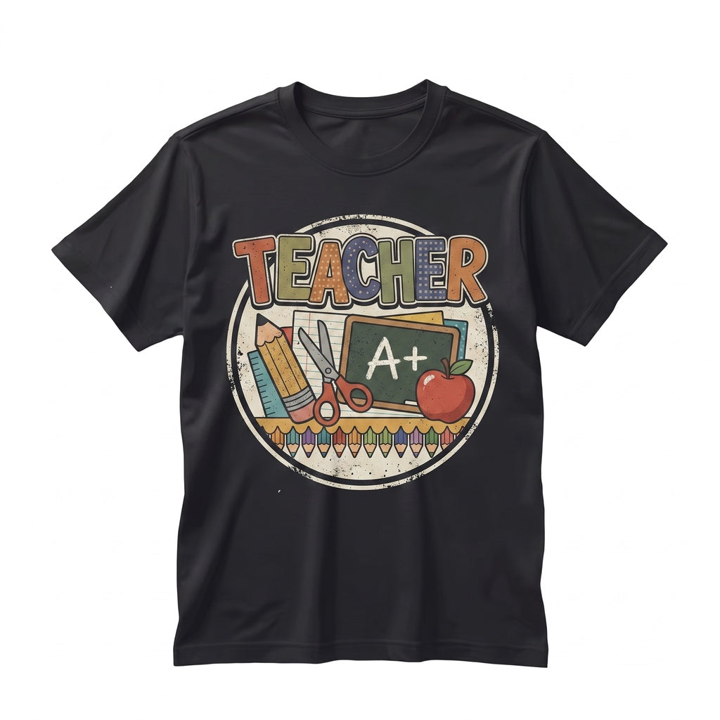 Teacher Appreciation Gift Kindergarten School Life Icons Unisex TShirt
