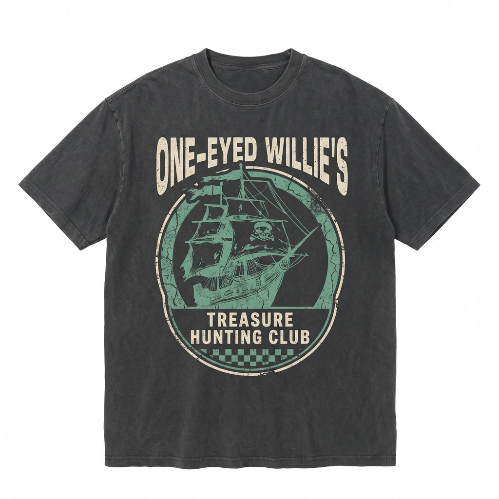 One-Eyed Willie Treasure Hunt Retro 1980s Movie Graphic Adventure Pirate Top Unisex TShirt