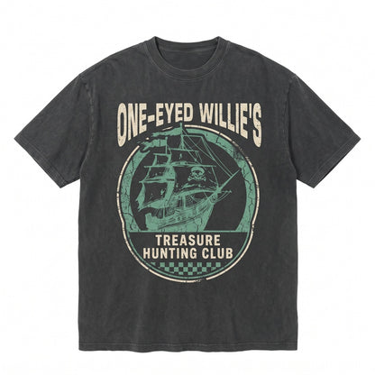 One-Eyed Willie Treasure Hunt Retro 1980s Movie Graphic Adventure Pirate Top Unisex TShirt