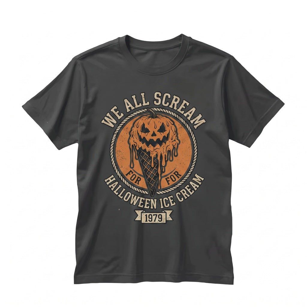 We All Scream Spooky Halloween Ice Cream Cone Summer Goth Pumpkin Summerween Unisex TShirt