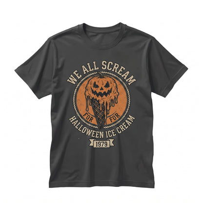 We All Scream Spooky Halloween Ice Cream Cone Summer Goth Pumpkin Summerween Unisex TShirt