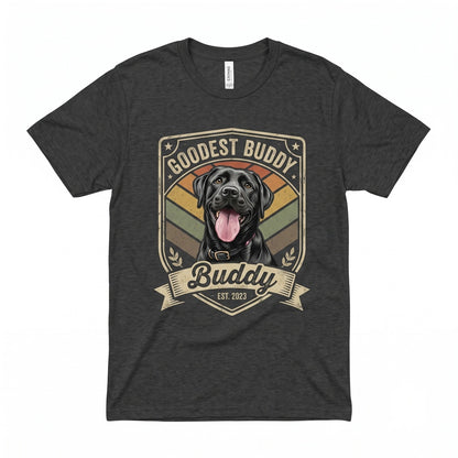 Retro Personalized Pet Portrait Dog Cat Name Gift Unisex TShirt