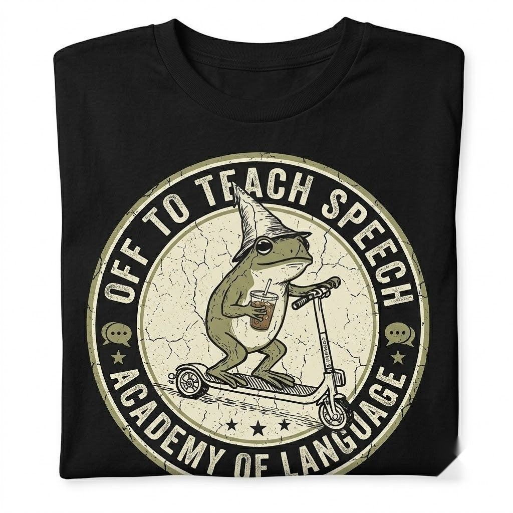 Silly Frog Iced Coffee SLP Back to School New Speech Language Pathologist Gift Unisex TShirt