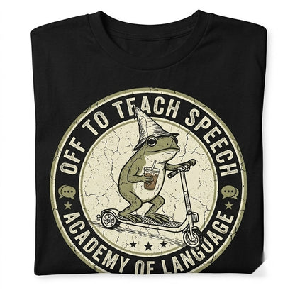 Silly Frog Iced Coffee SLP Back to School New Speech Language Pathologist Gift Unisex TShirt