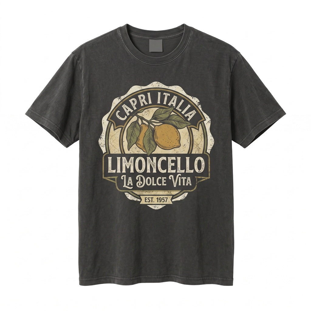 Retro Capri Italia Limoncello Summer Vacation Travel Vintage Graphic Unisex TShirt