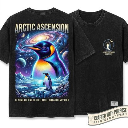 Vintage Arctic Wildlife Emperor Penguin Ocean Animal Retro Nature Illustration Antarctic Graphic Unisex Wash T-Shirt