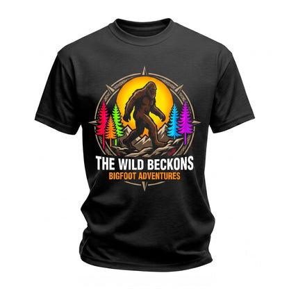 Bigfoot Sasquatch Sunset Graphic Nature Funny Cryptid Hiking Camping Gift Unisex TShirt
