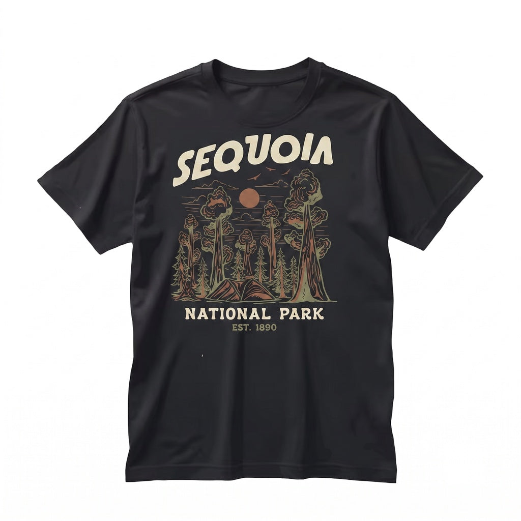Sequoia National Park Retro Vintage Nature Lover Graphic Apparel Unisex TShirt