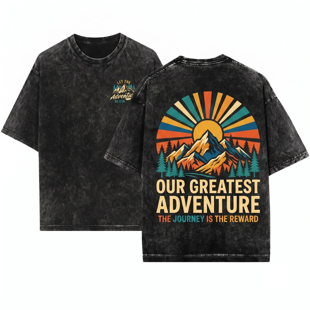 Fourth 4th Grade Adventure Begins School Student Class Graduation Present Boys Girls Unisex Wash T-Shirt