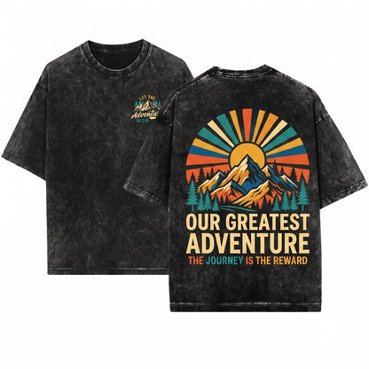 Fourth 4th Grade Adventure Begins School Student Class Graduation Present Boys Girls Unisex Wash T-Shirt