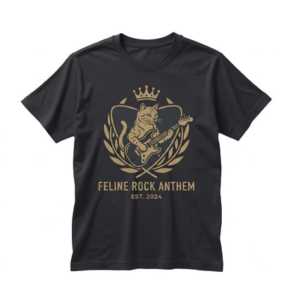 Funny Rocker Cat Guitarist Music Lover Graphic Gift Apparel Unisex TShirt