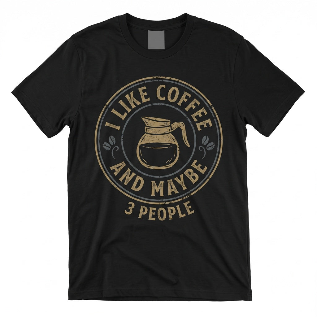 I Like Coffee And Maybe 3 People Sarcastic Morning Introvert Graphic Apparel Lovers Gift For Her Unisex TShirt