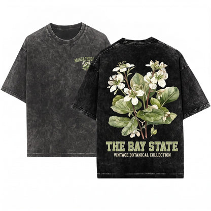 Massachusetts State Flower Botanical Gardening Travel Gift Mother Girlfriend Unisex Wash T-Shirt