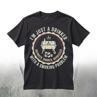 Funny BBQ Smoker Pitmaster Gift Graphic Novelty Grill Master Drinking Apparel Unisex TShirt