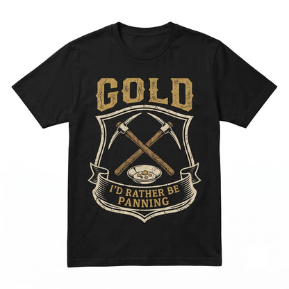 Vintage Distressed Gold Panning Prospector Graphic 100% Cotton Unisex TShirt