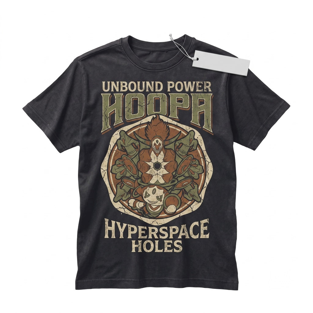 Vintage Oversized Anime Graphic Hoopa Garment Dyed Mineral Wash Mythical Djinn Unisex TShirt
