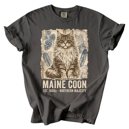 Maine Coon Cat Sketch Hand Drawn Mom Pet Lover Graphic Apparel Gift Unisex TShirt