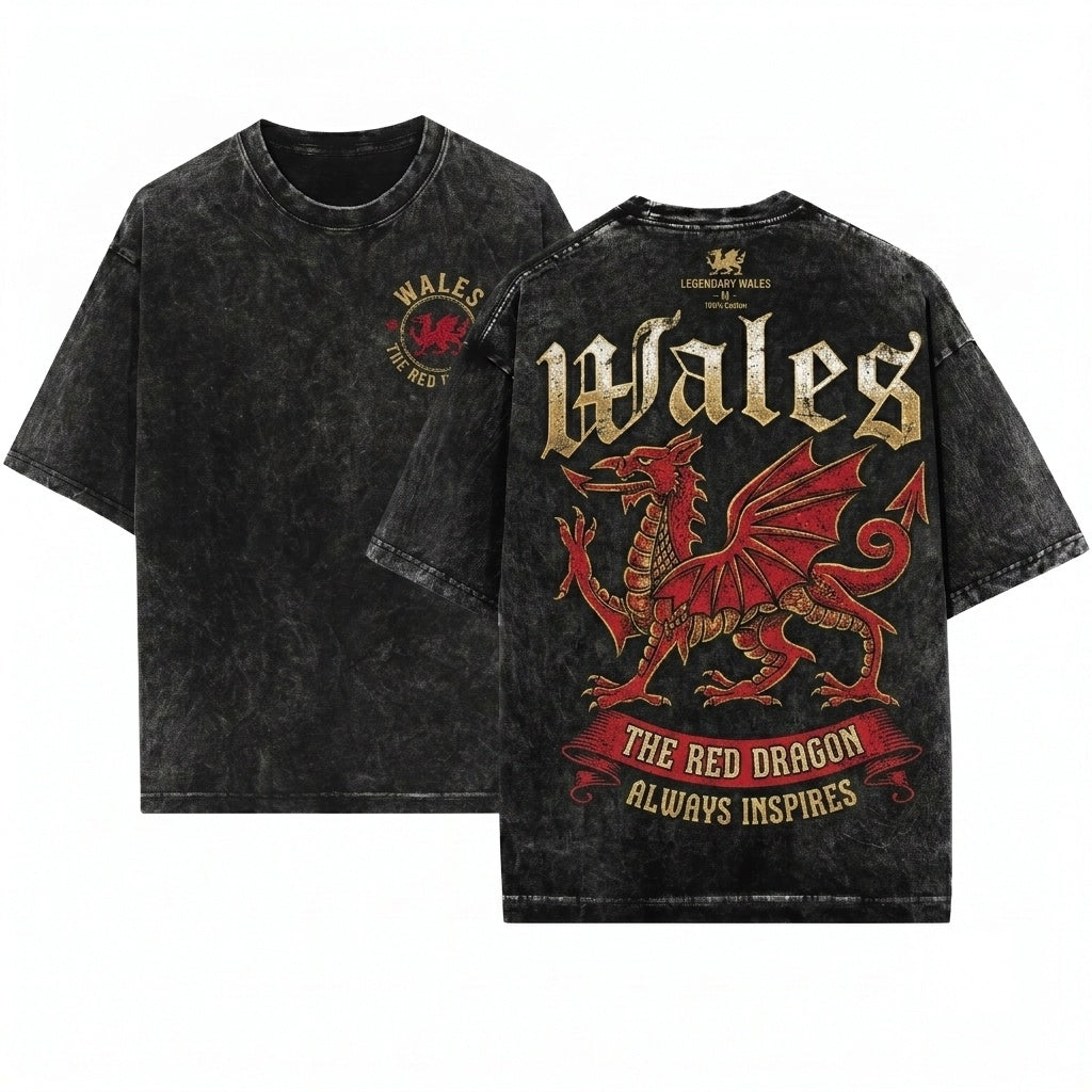 Patriotic Wales Flag Cymru National Welshman Gift Ideas Unisex Wash T-Shirt
