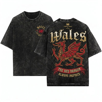 Patriotic Wales Flag Cymru National Welshman Gift Ideas Unisex Wash T-Shirt