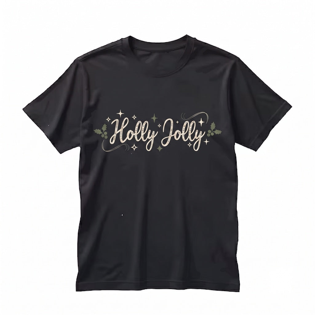Holly Jolly Christmas Retro Vintage Holiday Festive Winter Graphic Apparel Unisex TShirt