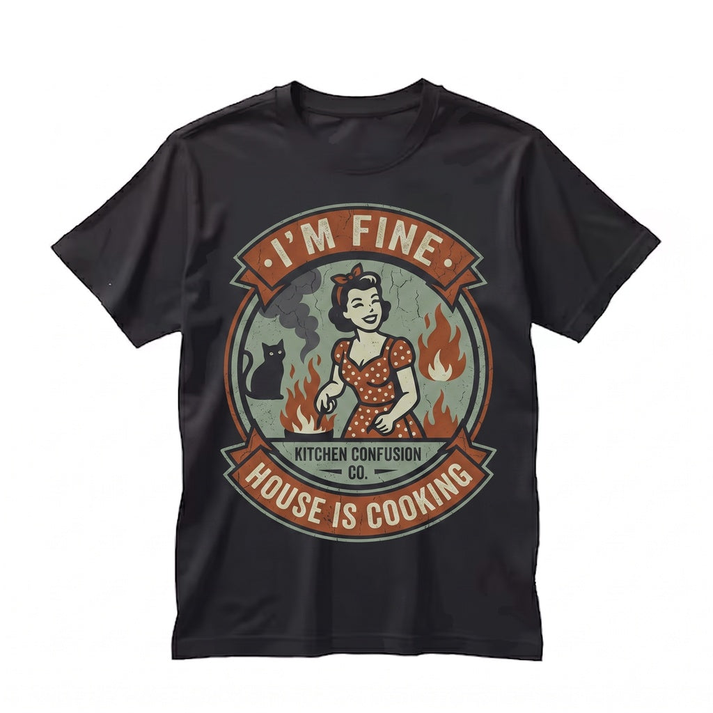 Im Fine Sarcastic Funny Housewife Graphic Novelty Humor Apparel for Women, Unisex TShirt