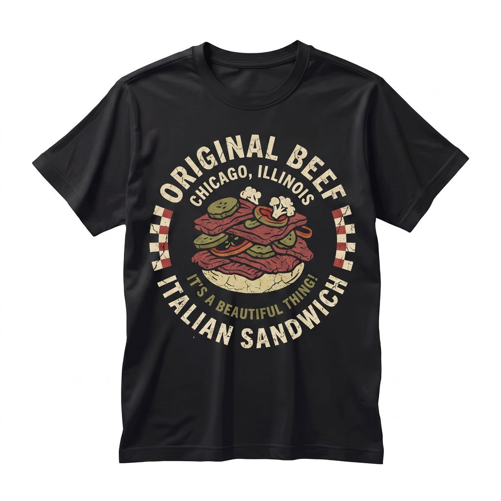 Original Beef Chicago Retro Italian Sandwich Crewneck Graphic Vintage Unisex TShirt
