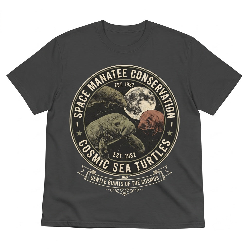 Funny Three Manatee Retro Moon Graphic Vintage Sea Cow Marine Animal Ocean Lover Gift Unisex TShirt
