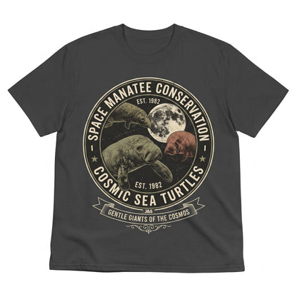 Funny Three Manatee Retro Moon Graphic Vintage Sea Cow Marine Animal Ocean Lover Gift Unisex TShirt