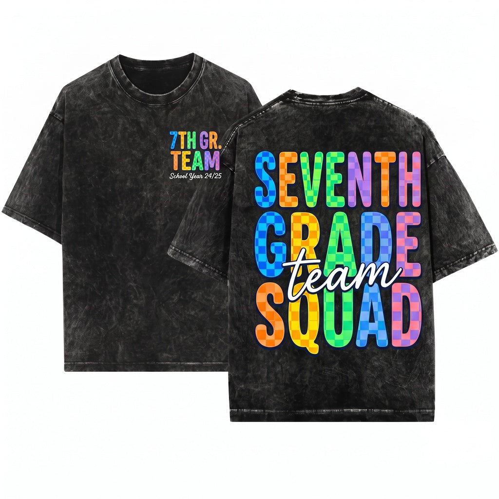7th Grade Dream Team Seventh Teacher Back to School Student Unisex Wash T-Shirt