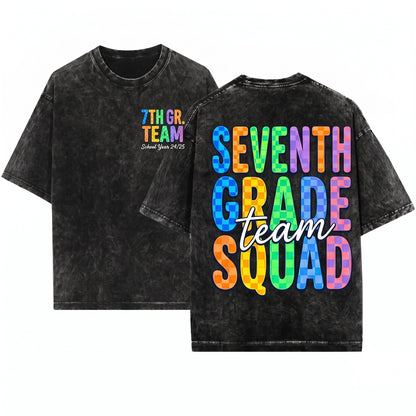 7th Grade Dream Team Seventh Teacher Back to School Student Unisex Wash T-Shirt