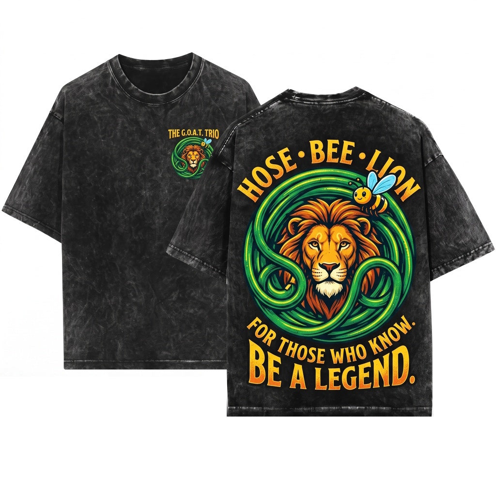 Funny Hose Bee Lion Graphic Meme Wordplay Novelty Unisex Wash T-Shirt