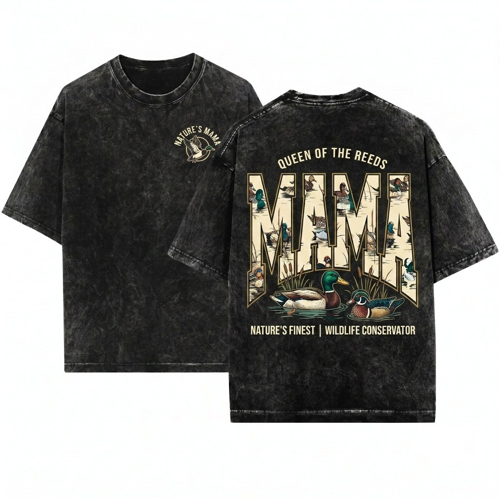 Hunting Mama Duck Camo Mama of Hunters Mom Life Fall Season Unisex Wash T-Shirt