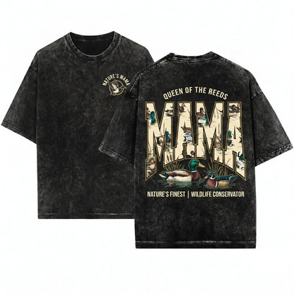 Hunting Mama Duck Camo Mama of Hunters Mom Life Fall Season Unisex Wash T-Shirt