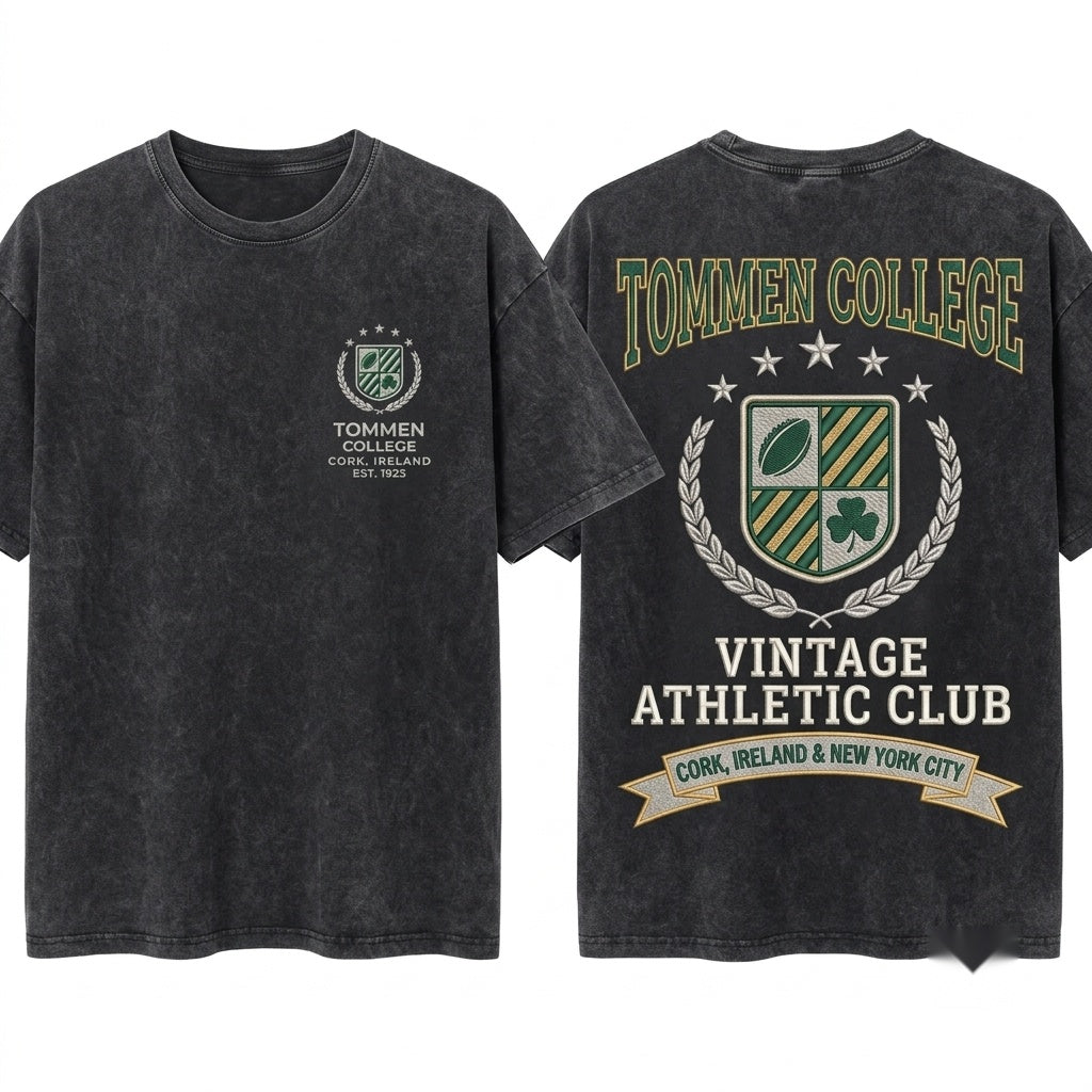 Tommen College Embroidered Irish YA Romance Bookish Merch Gift Unisex Wash T-Shirt