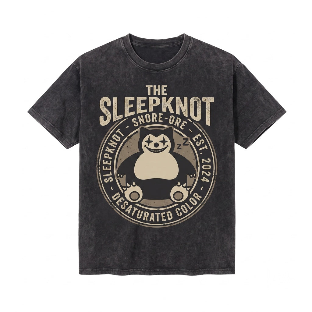 Vintage Heavy Metal Sleeping Monster Graphic Acid Washed Retro Anime Gamer Gift Unisex TShirt