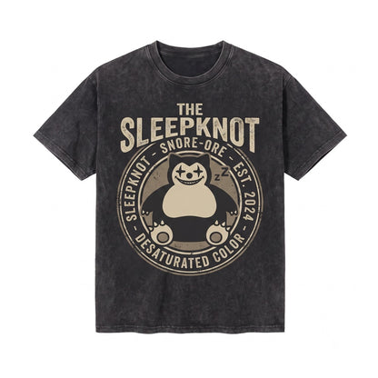Vintage Heavy Metal Sleeping Monster Graphic Acid Washed Retro Anime Gamer Gift Unisex TShirt