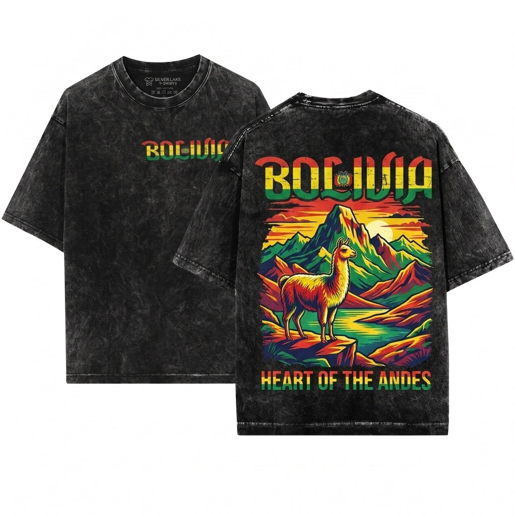Bolivia Flag National Pride Bolivian Traveler Friend Gift Unisex Wash T-Shirt