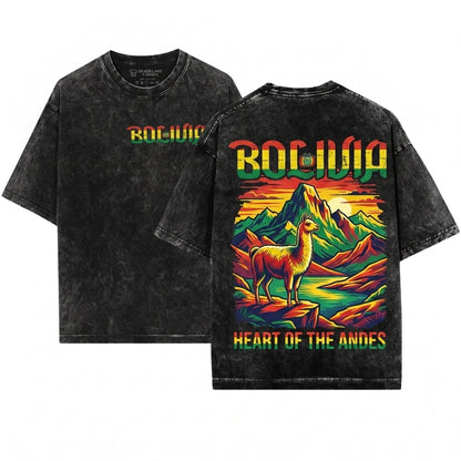 Bolivia Flag National Pride Bolivian Traveler Friend Gift Unisex Wash T-Shirt